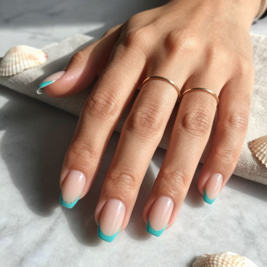Turquoise French Tips