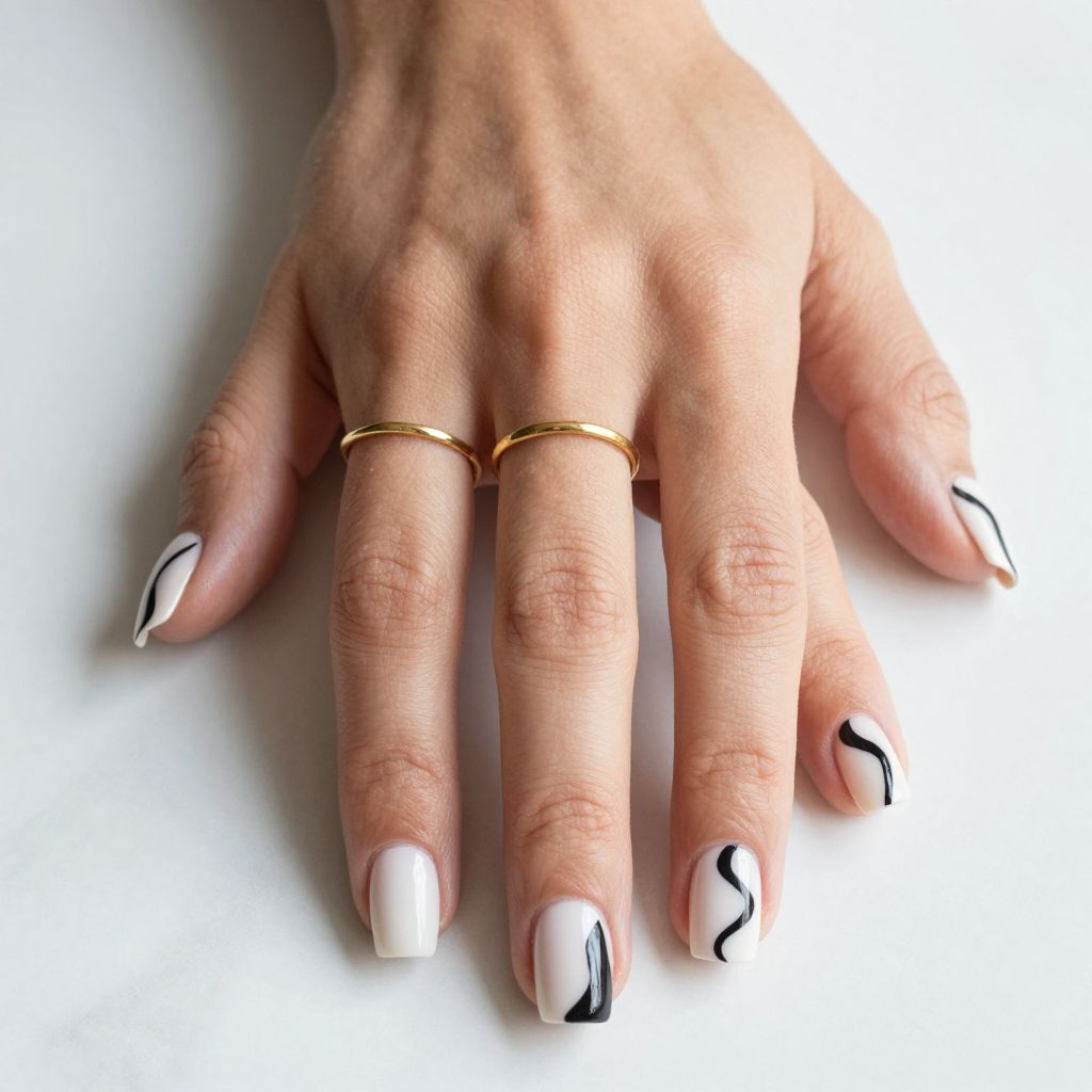 Black and White Graphic Waves