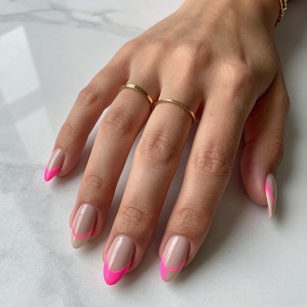 Two Color Nail Polish Ideas 12