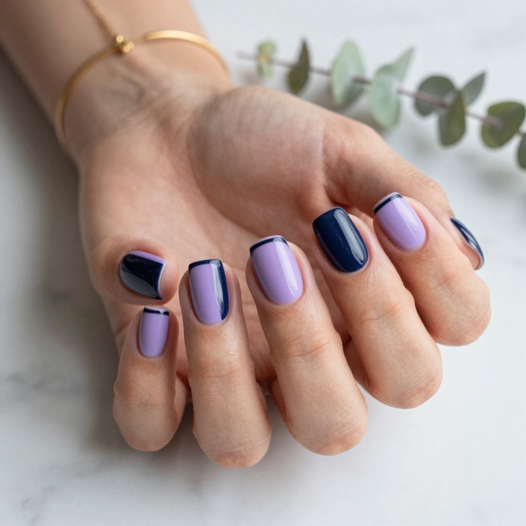 Two Color Nail Polish Ideas 9