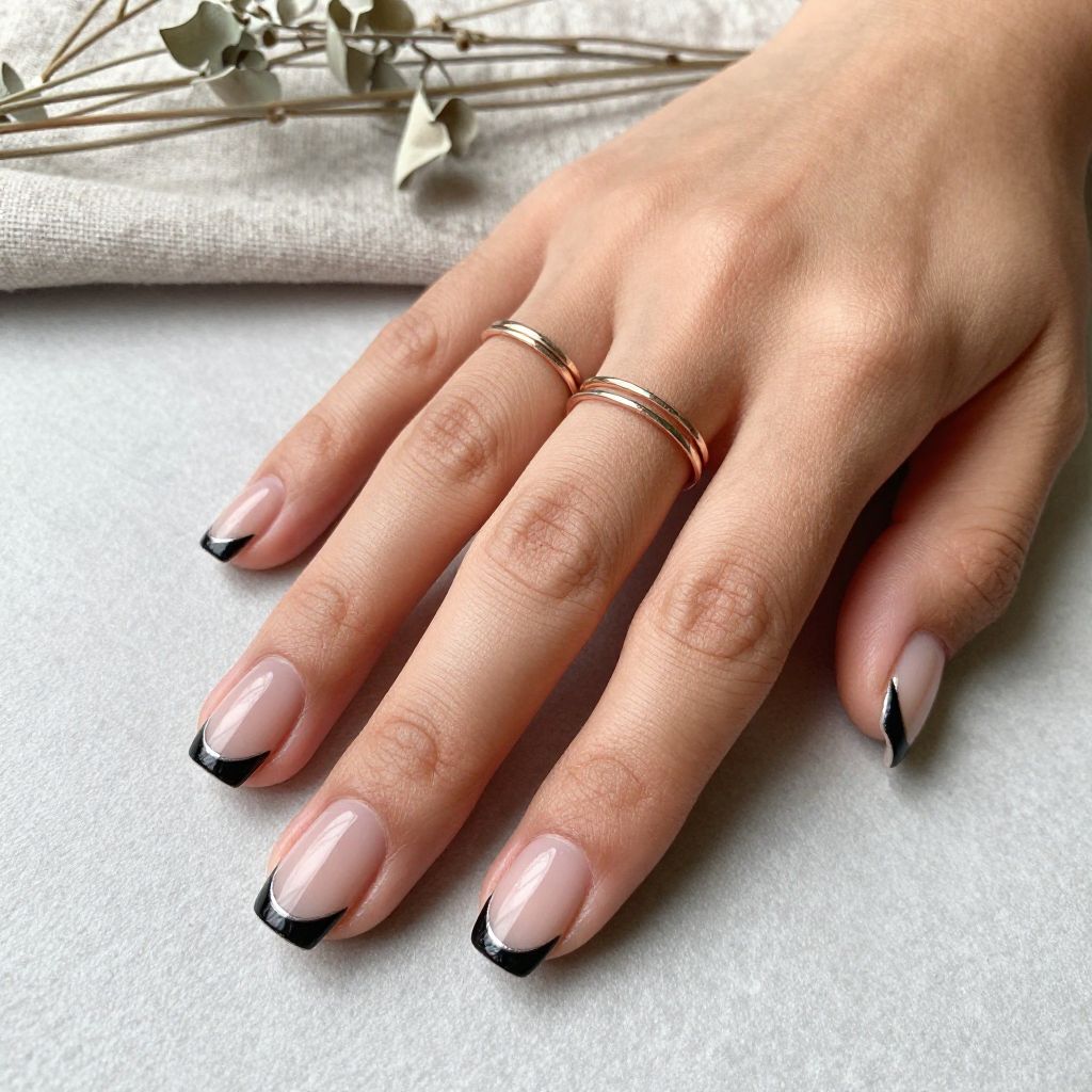 Negative Space Crescent Nails