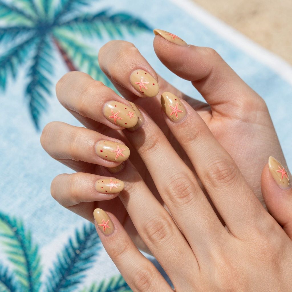 Beach vacation nail idea 10