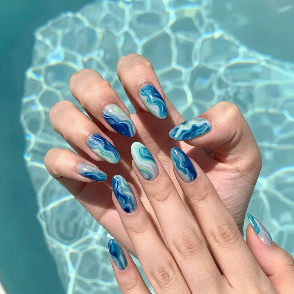 Beach vacation nail idea 5