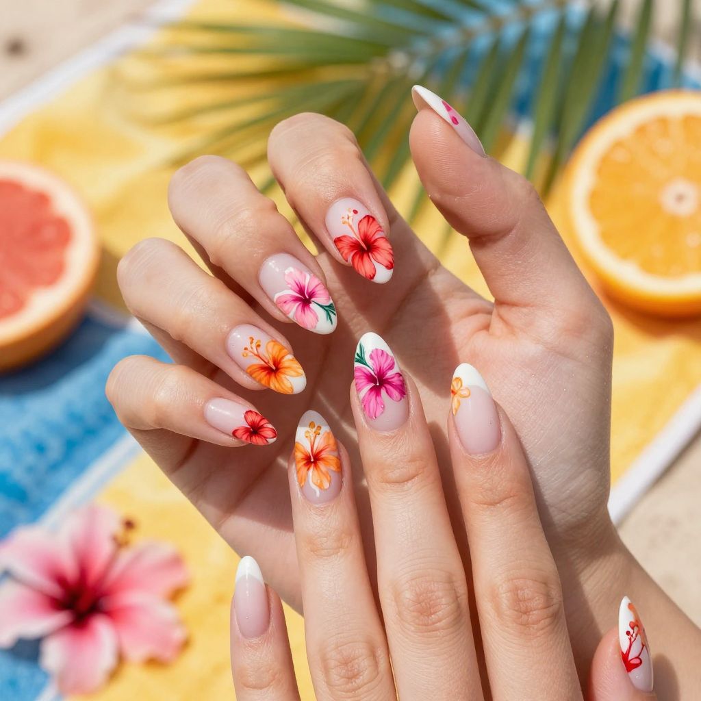 Beach vacation nail idea 6