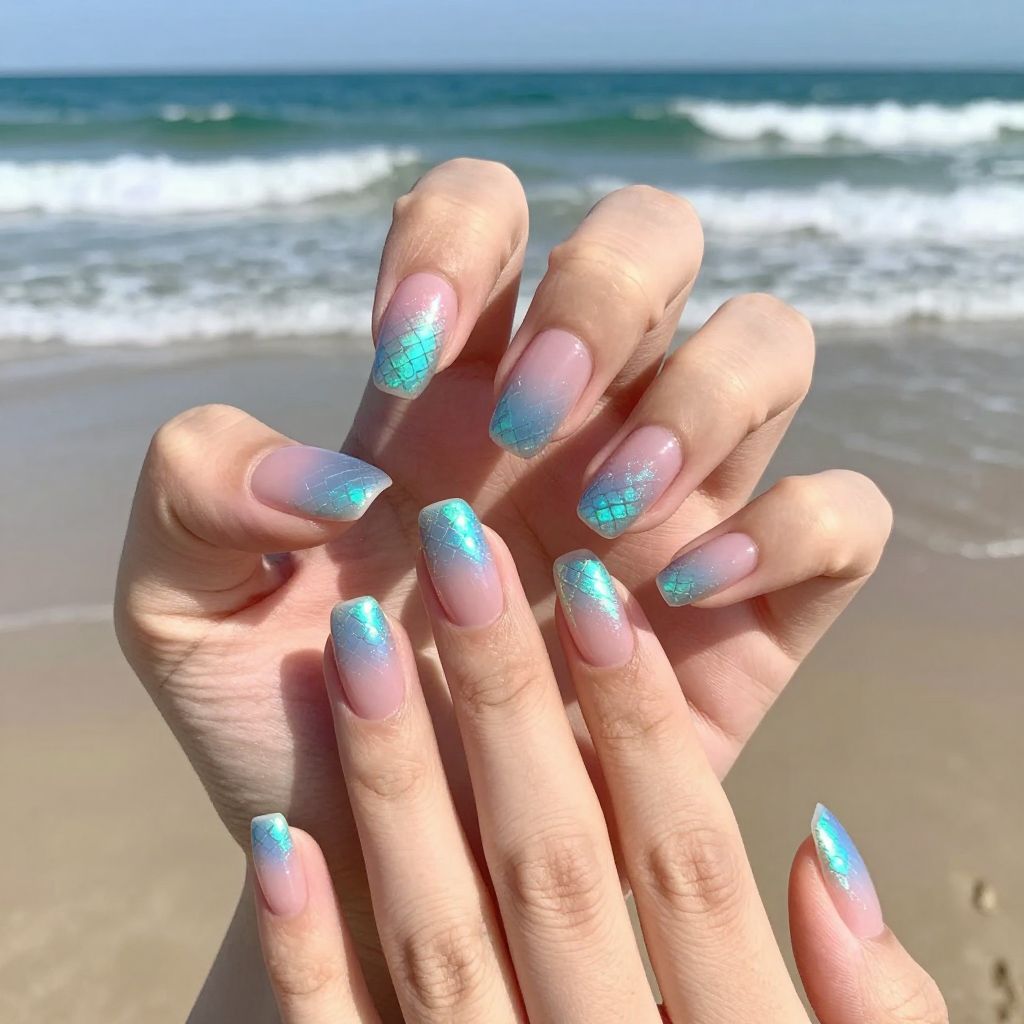 Beach vacation nail idea 8