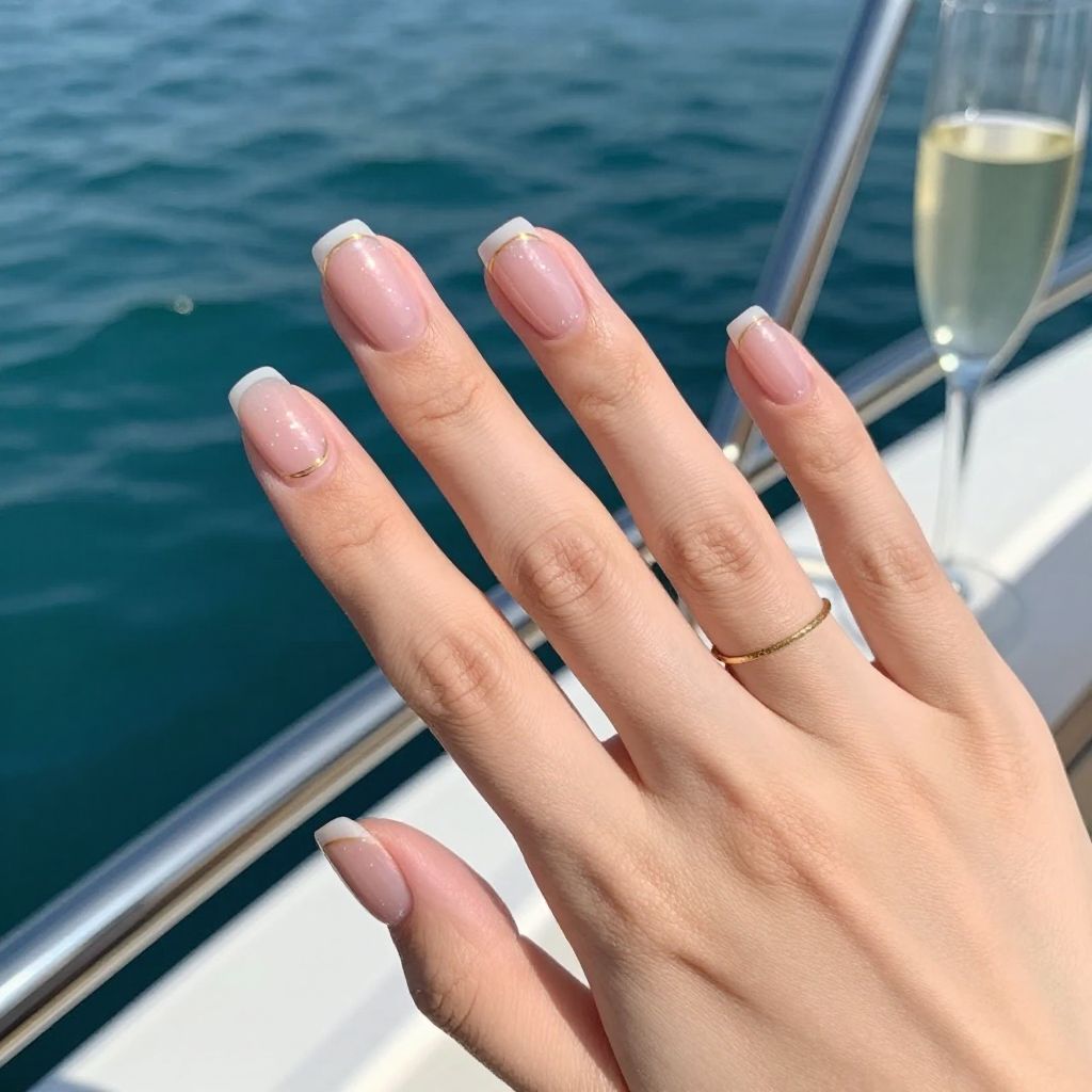 Yacht club pearl sheer pink nails