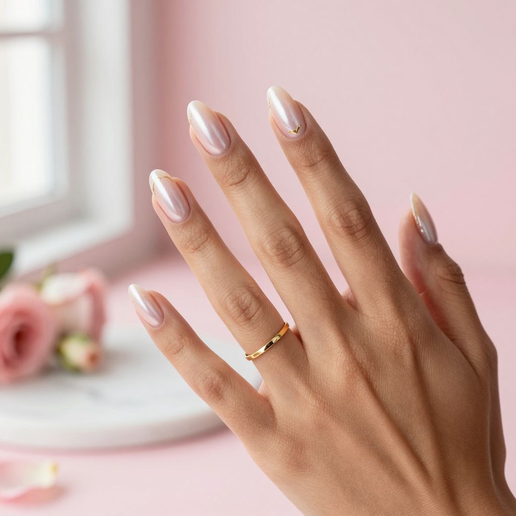 Elegant Pearl Pink With Gold Detail