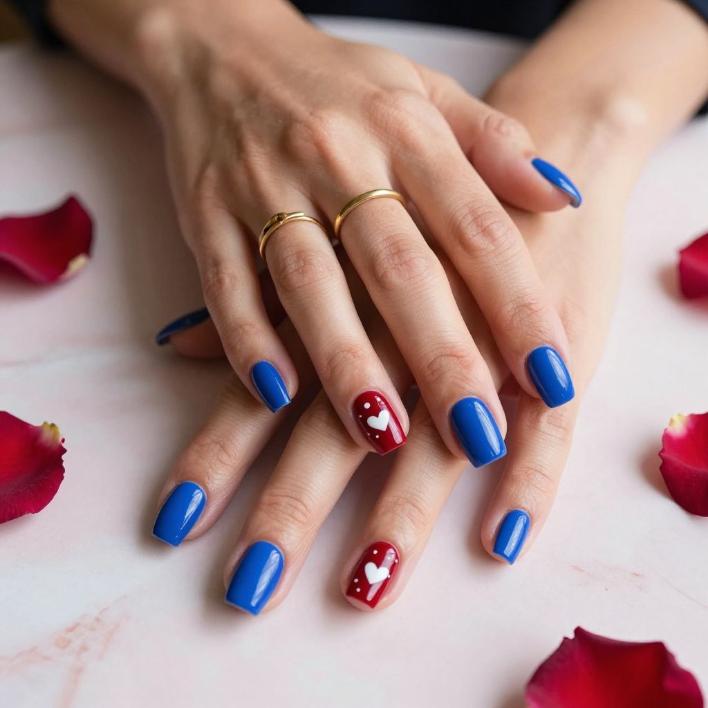 Classic Red With Tiny Hearts