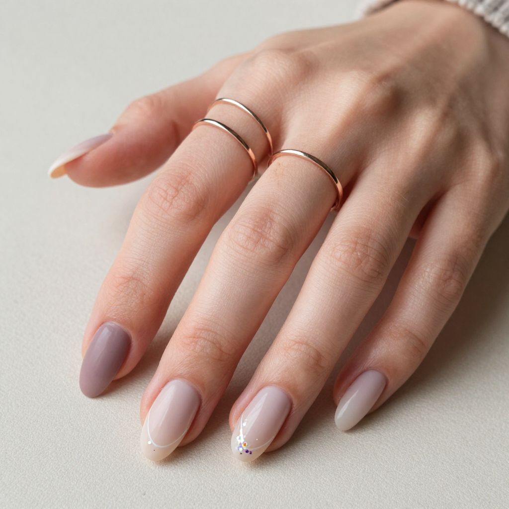 Soft Mauve with Ombré to Nude