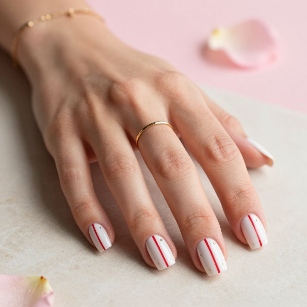 Red and White Striped Romance
