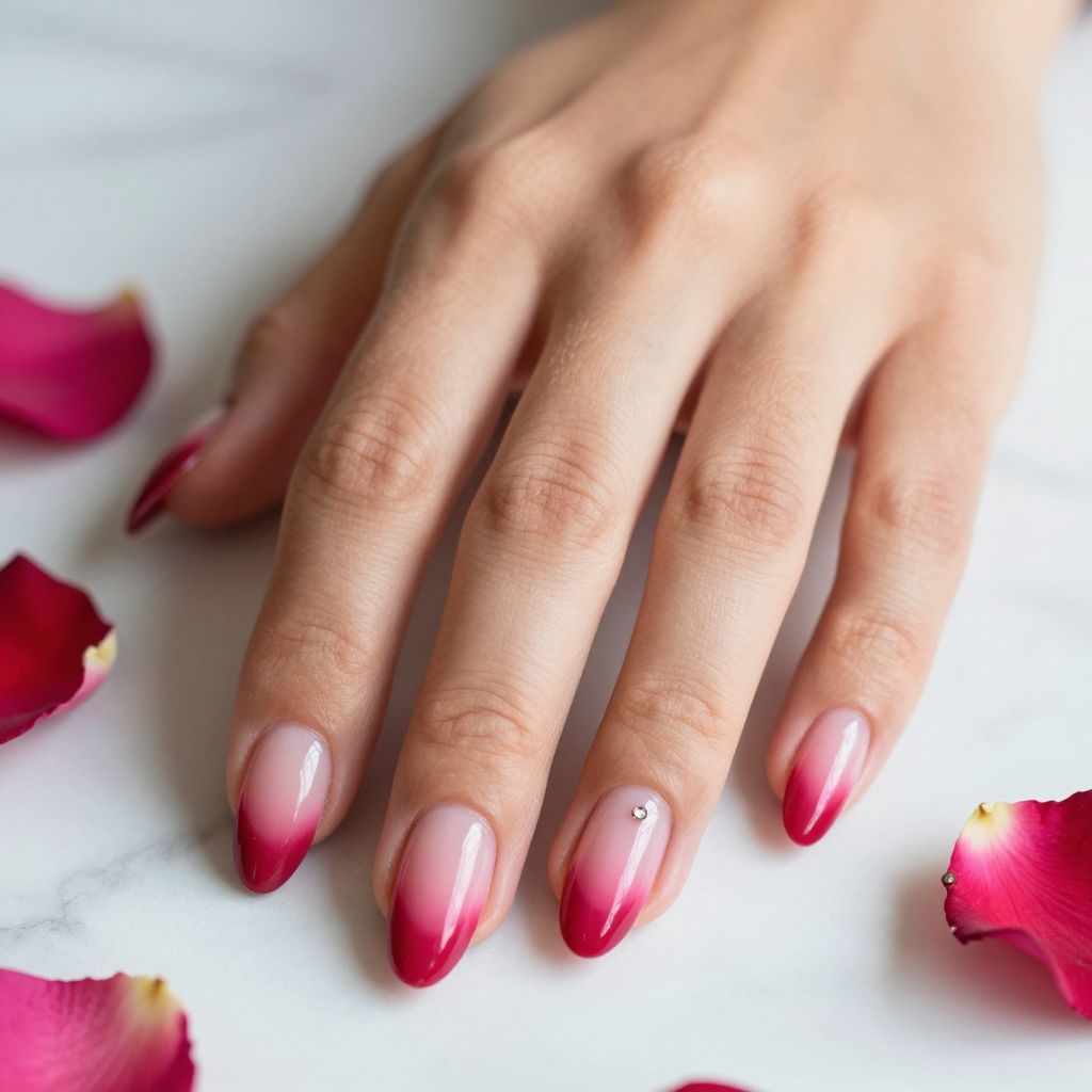 Romantic Red Ombré Nails