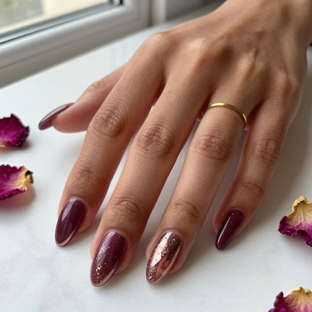 Deep Plum with Rose Gold Foil Accents
