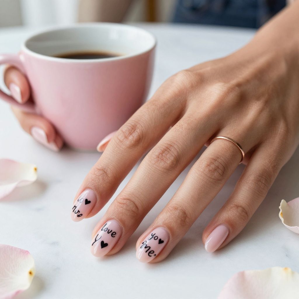 Pale Pink with Handwritten Love Notes