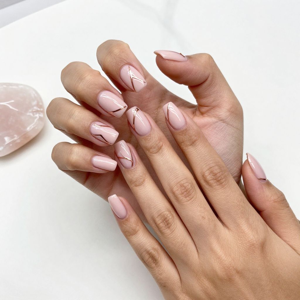 Blush Pink with Rose Gold Geometric Details