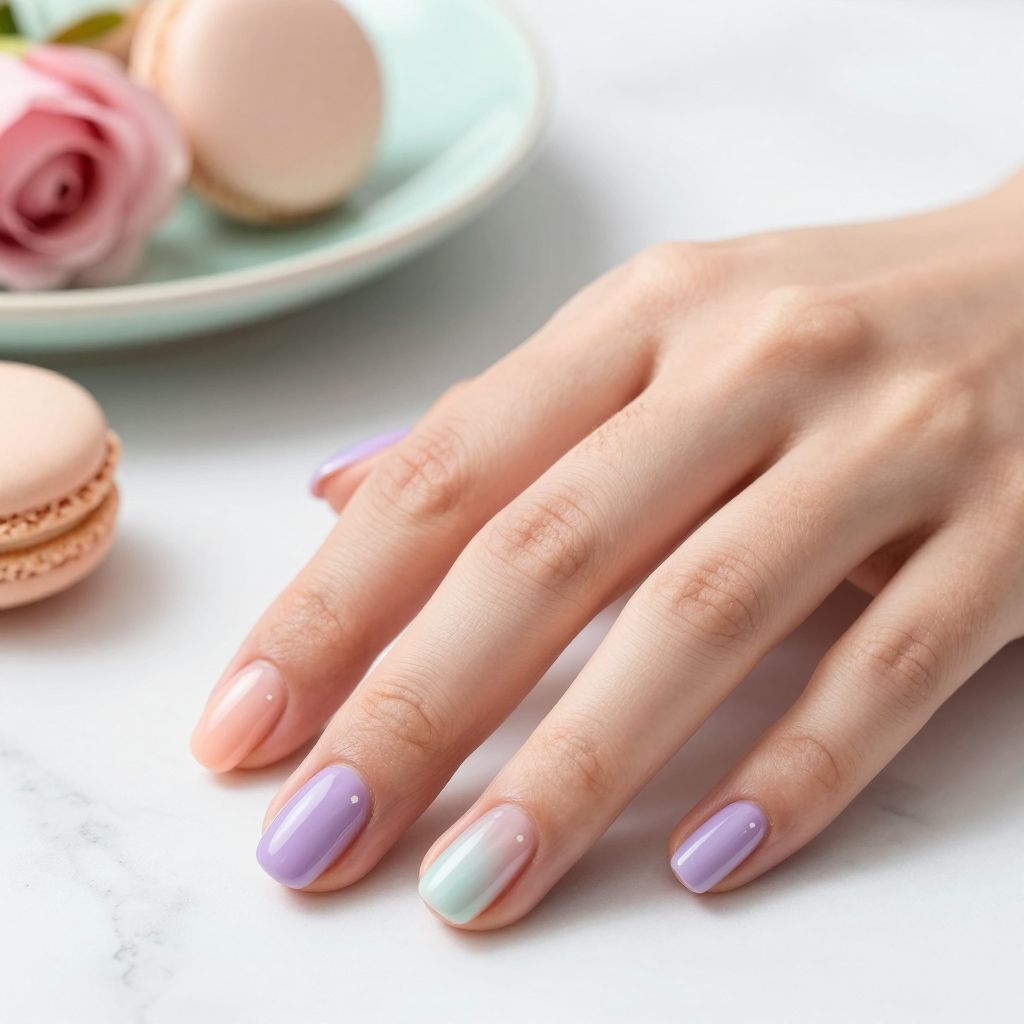 Pastel jelly Valentine nail tips