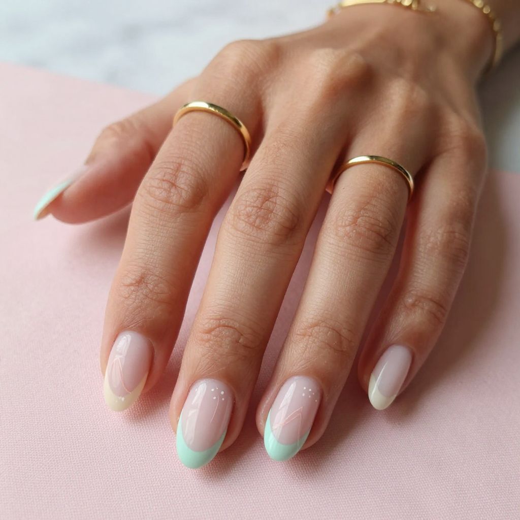 Watermelon Pastel Soft Nails