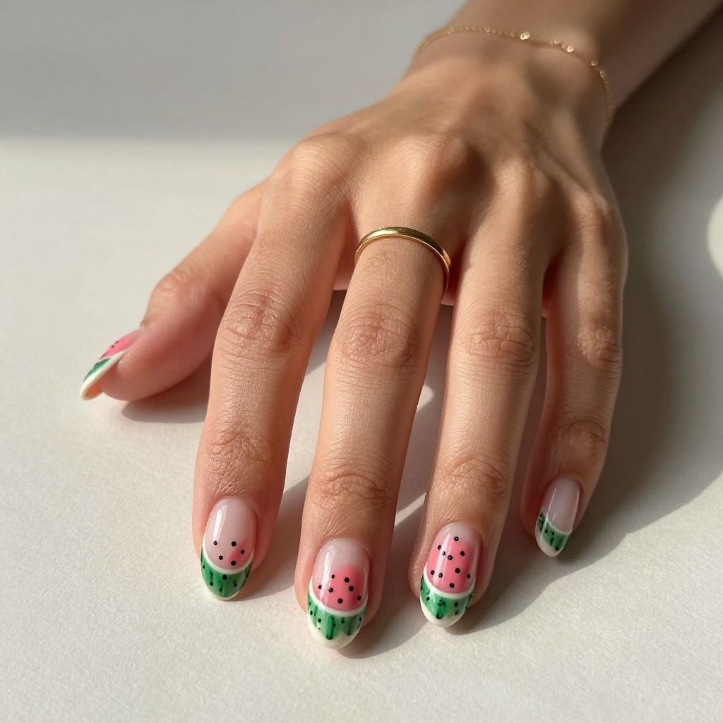 Watermelon 3D Textured Nails