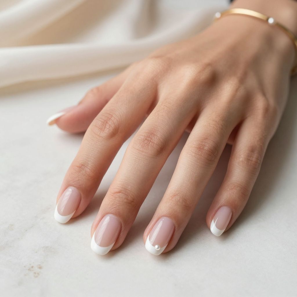 French manicure with micro tips