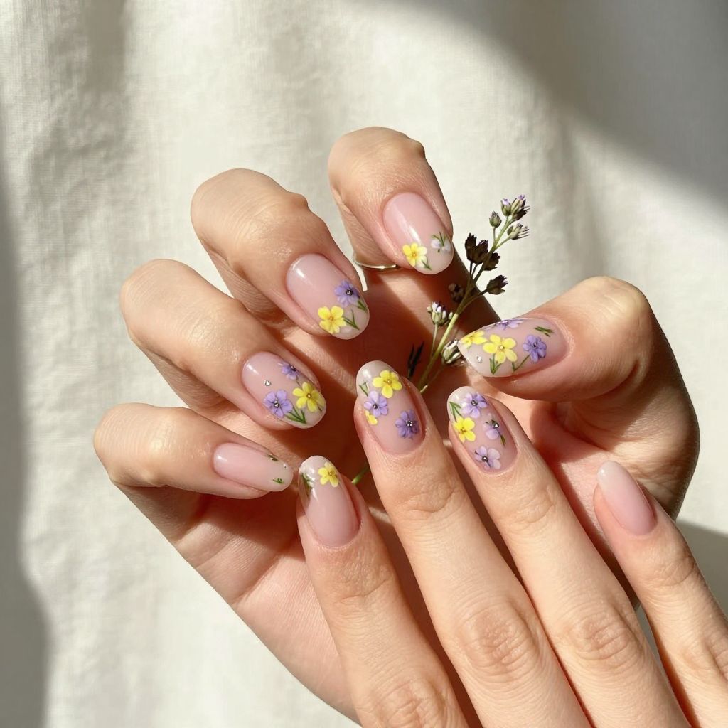 Prairie wildflower western nails