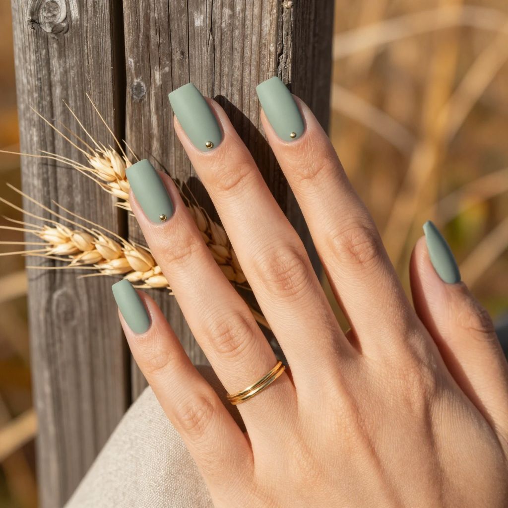Sage brush matte western nails