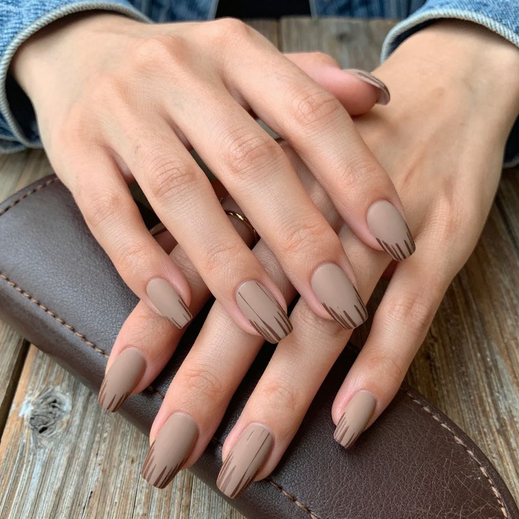 Cowgirl fringe tip nail design