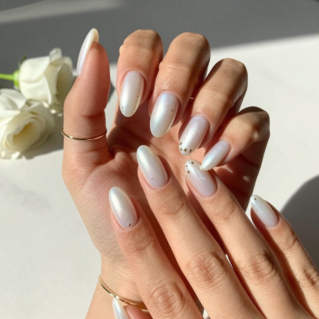 White And Gold Nail Ideas 6
