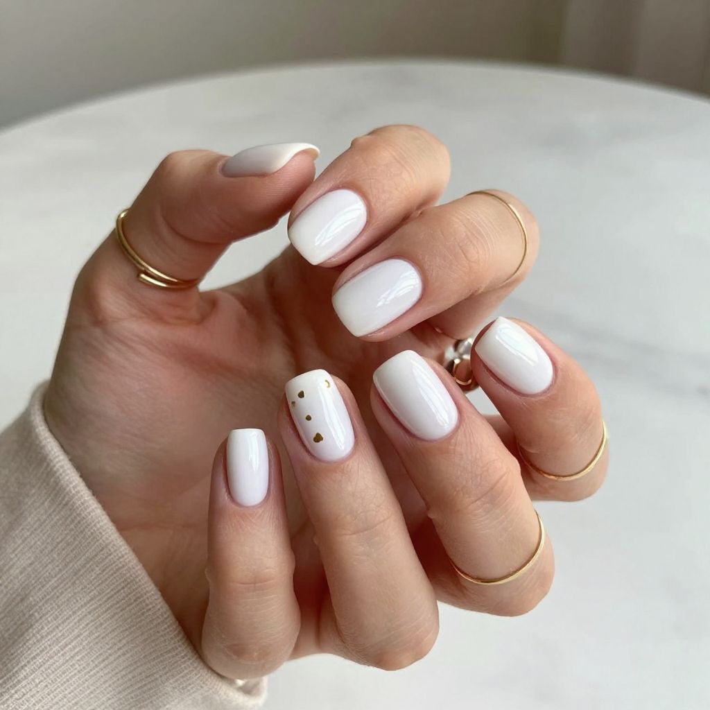 White And Gold Nail Ideas 9