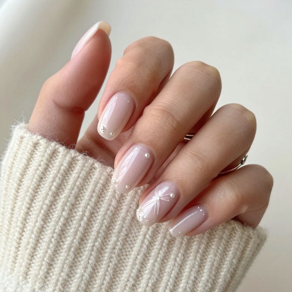 Pearl White Ballet Nails