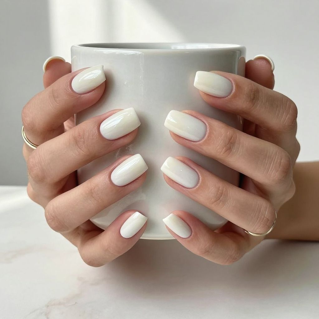 Classic Milky White French Tips