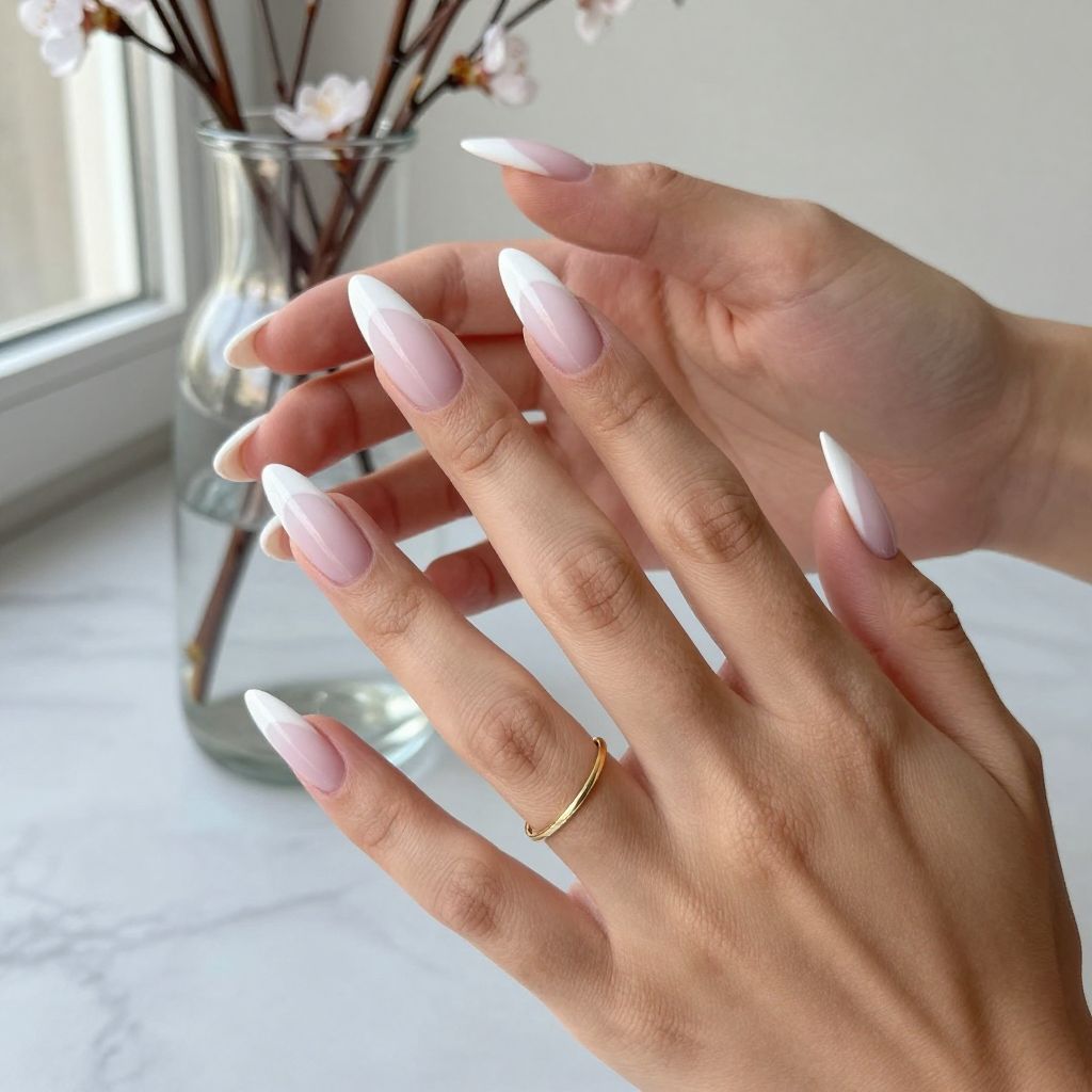 Thick Contrast White French Tips