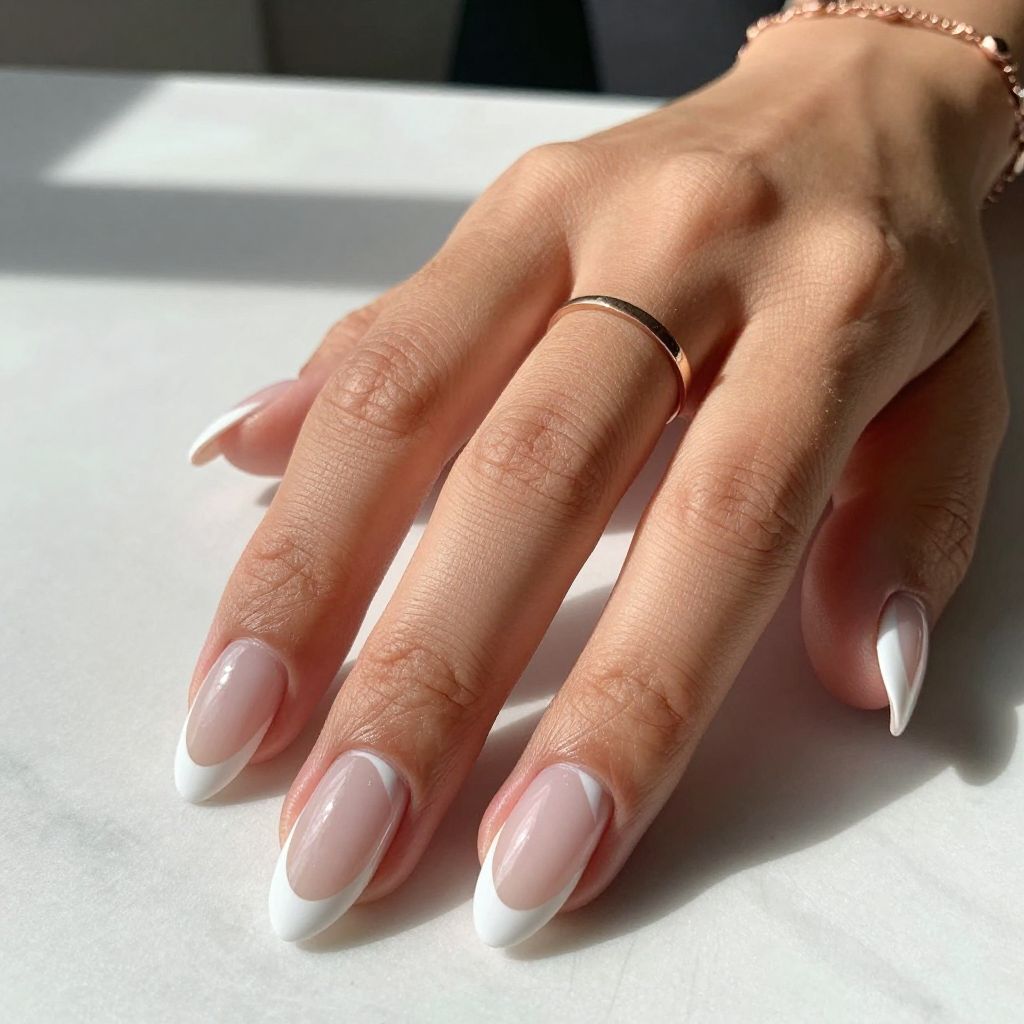 Negative Space White French Tips