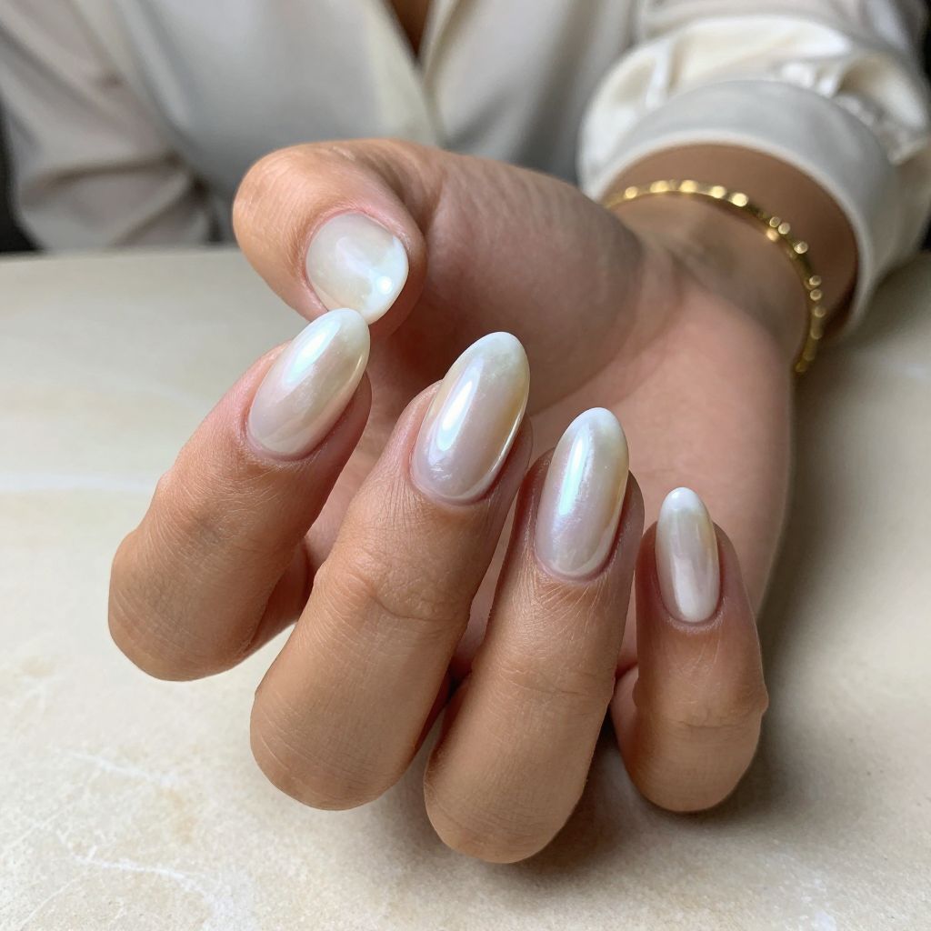 Pearl and White French Tips