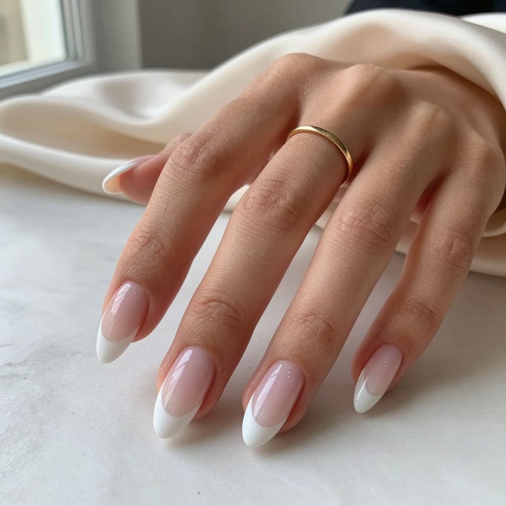 Ombré Gradient White French Tips