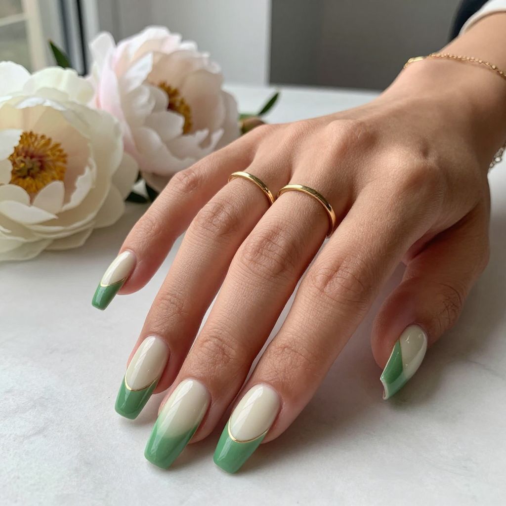 Colored French Tips with White Base