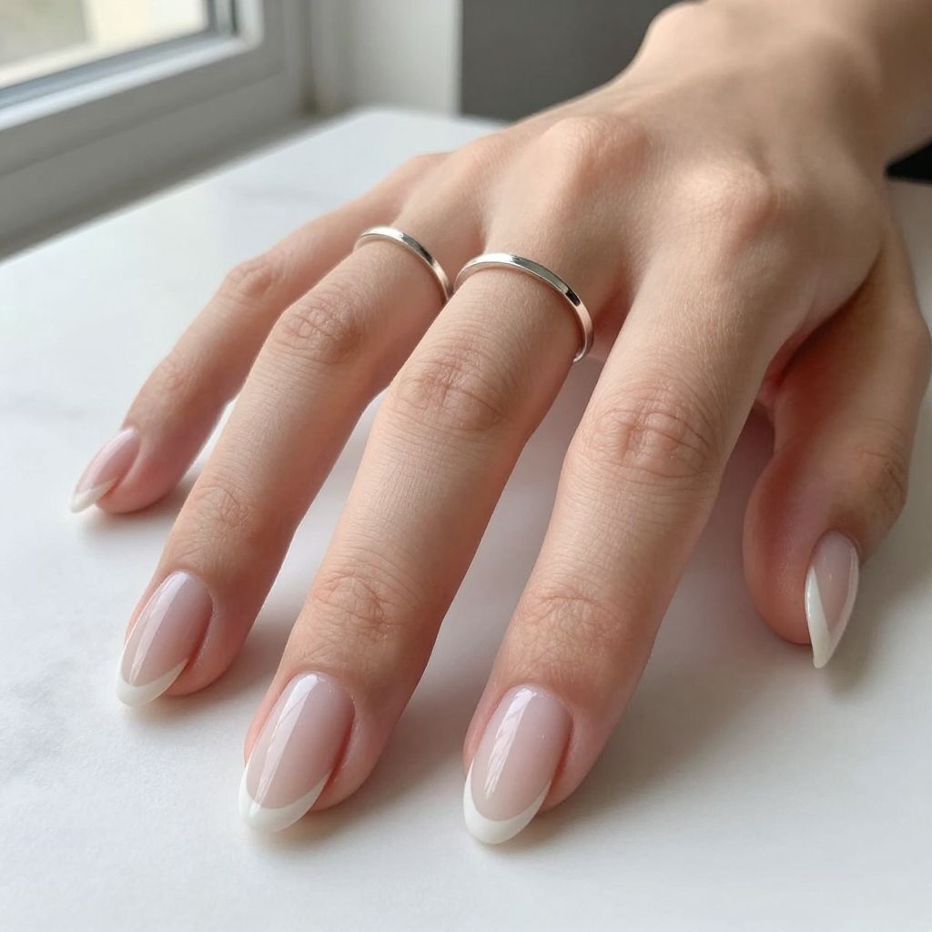 Minimalist Line White French Tips
