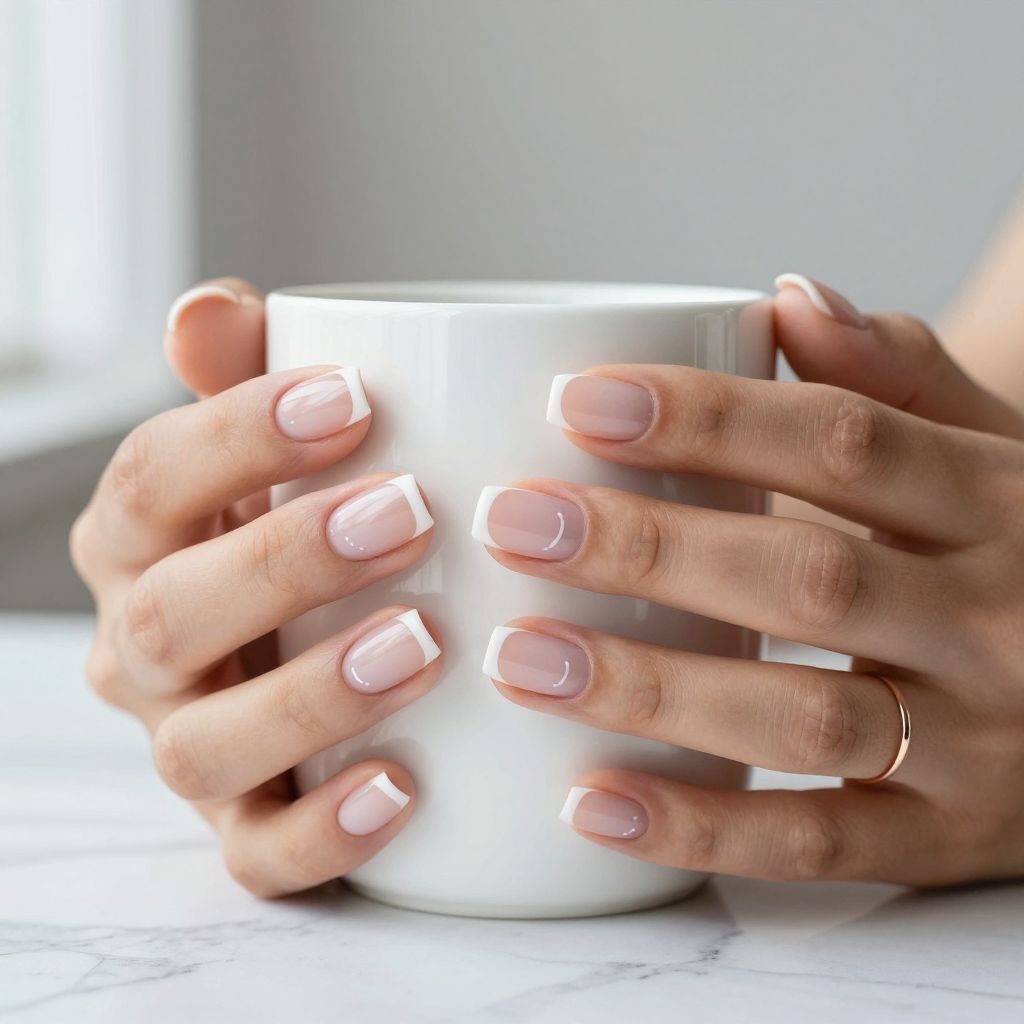 Classic Square White French Tips