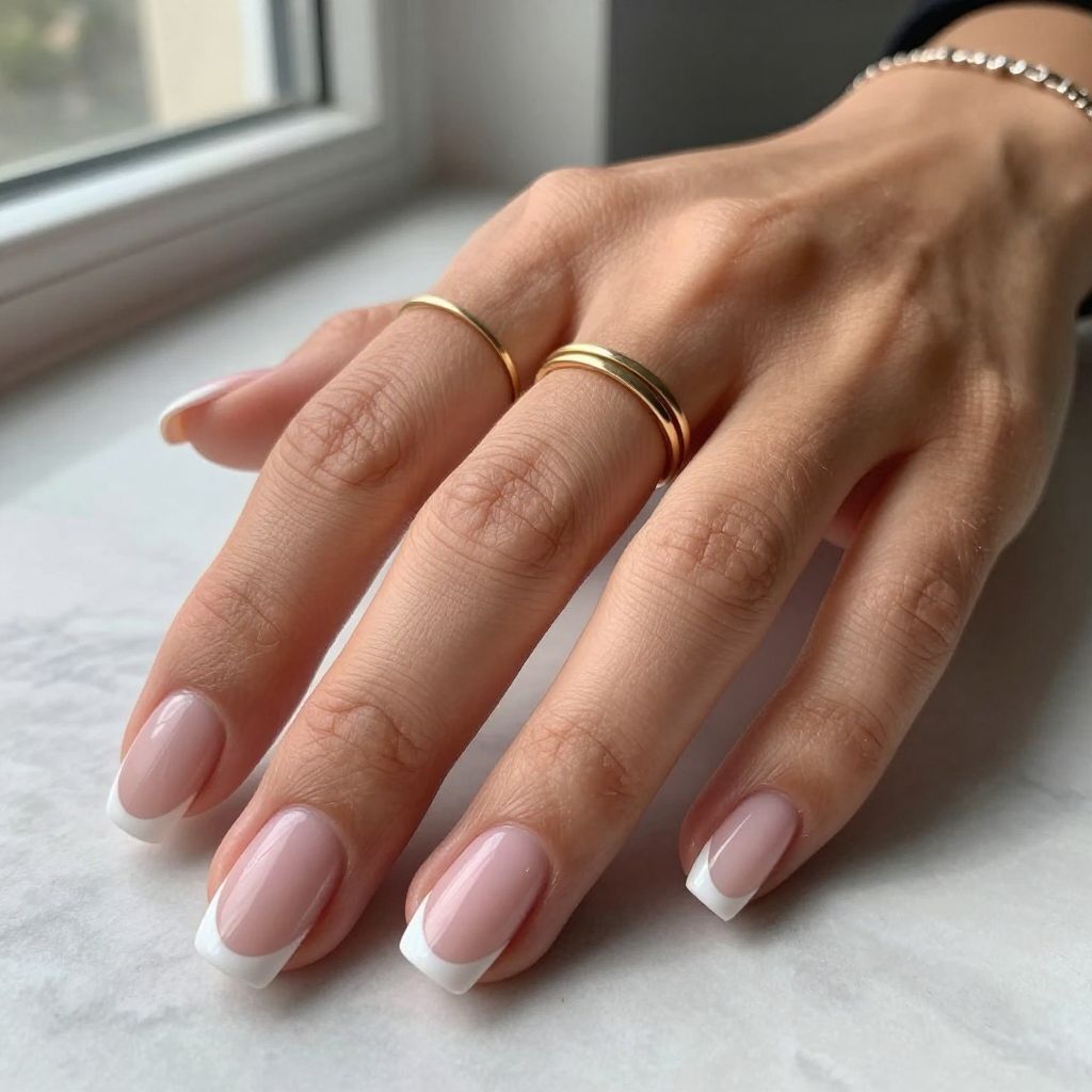 White French Tips with Matte Base