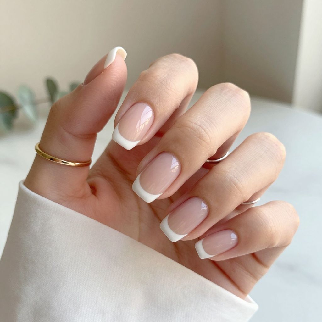 Short Square Micro French Tips