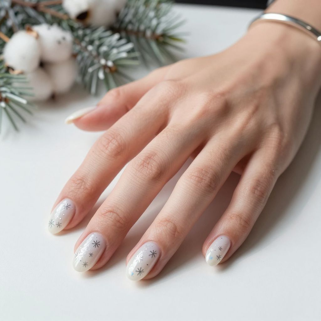 White Snowflake Nails