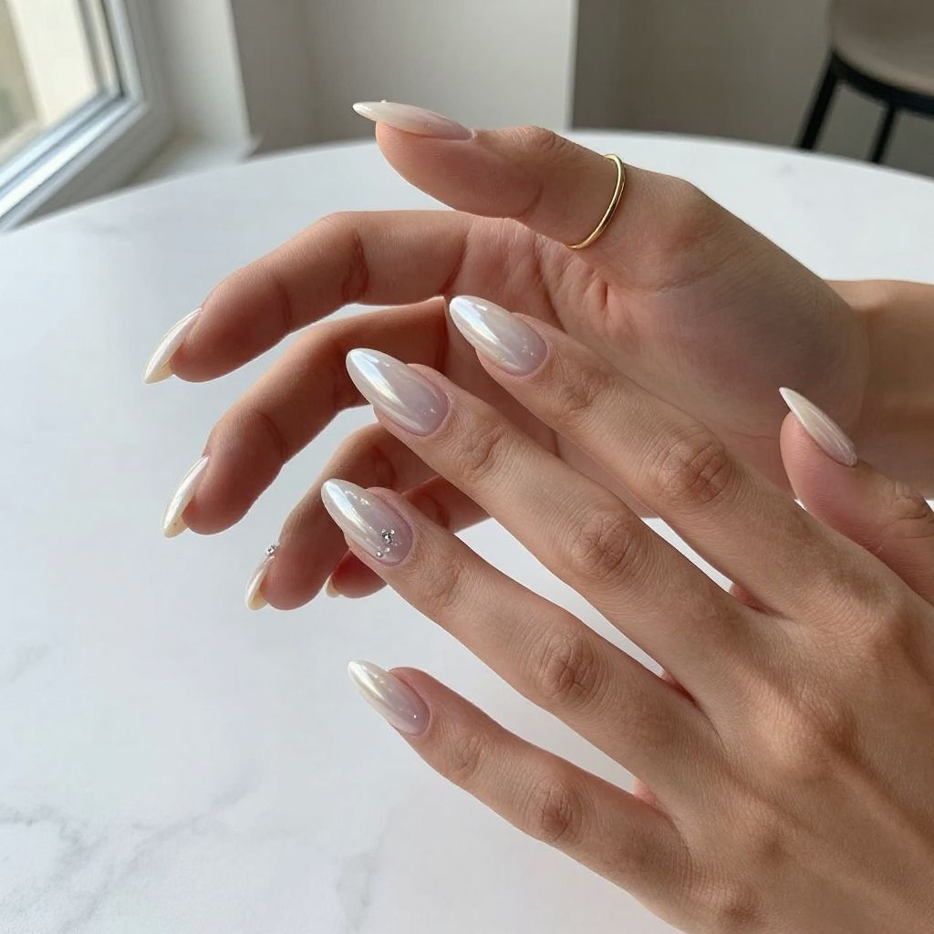 White Glazed Donut Nails