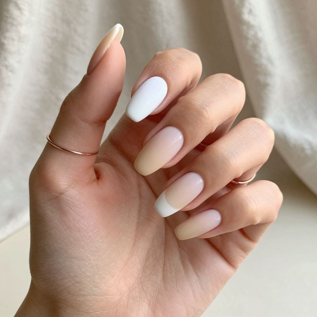 White and Nude Ombre Gradient
