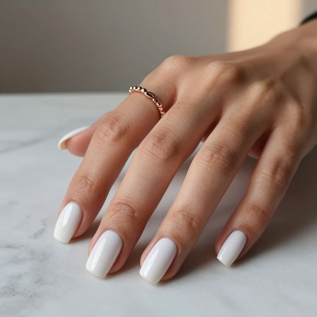 Pure White Matte with Glossy Tips