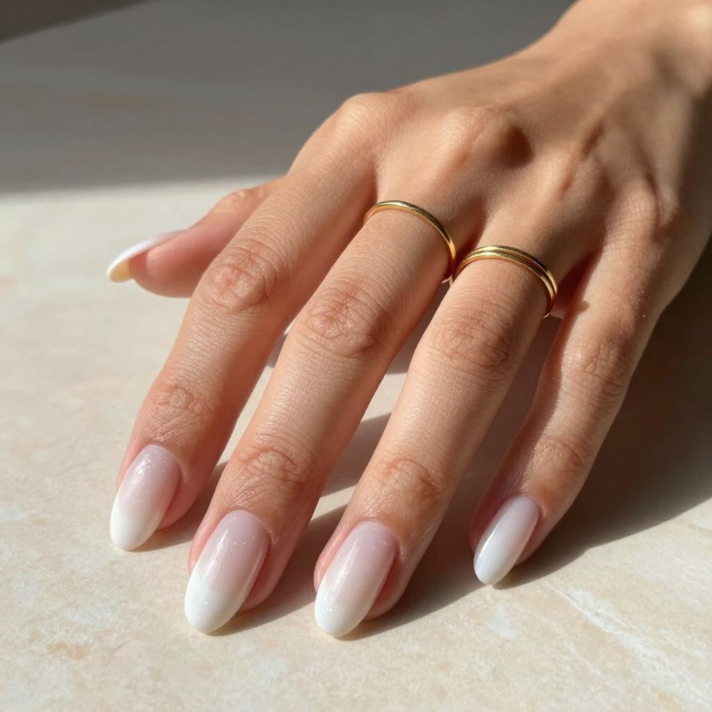 White Base with Nude Ombre Gradient