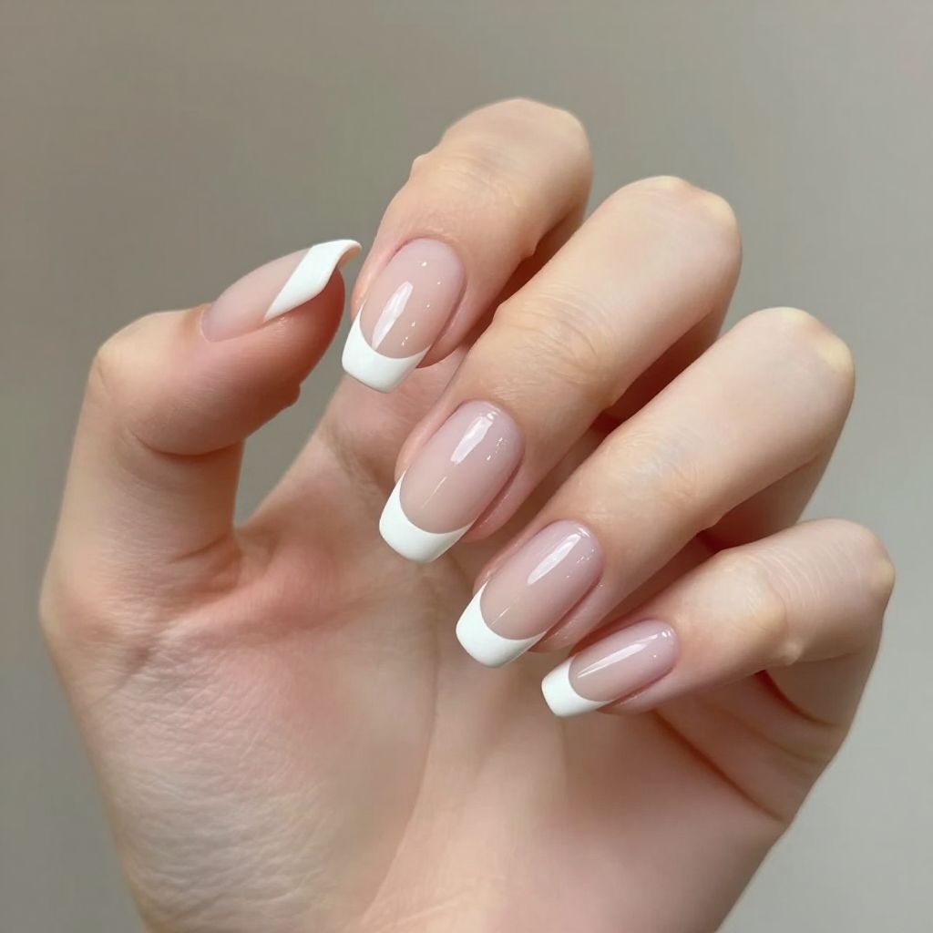 White Tip nail idea 1