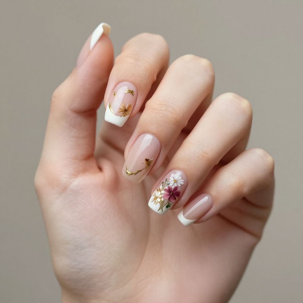 White Tip nail idea 10