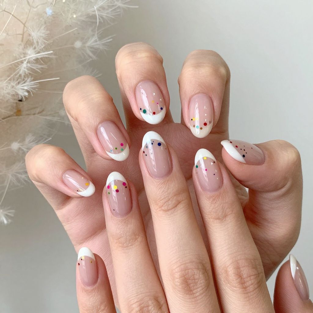White Tip nail idea 12