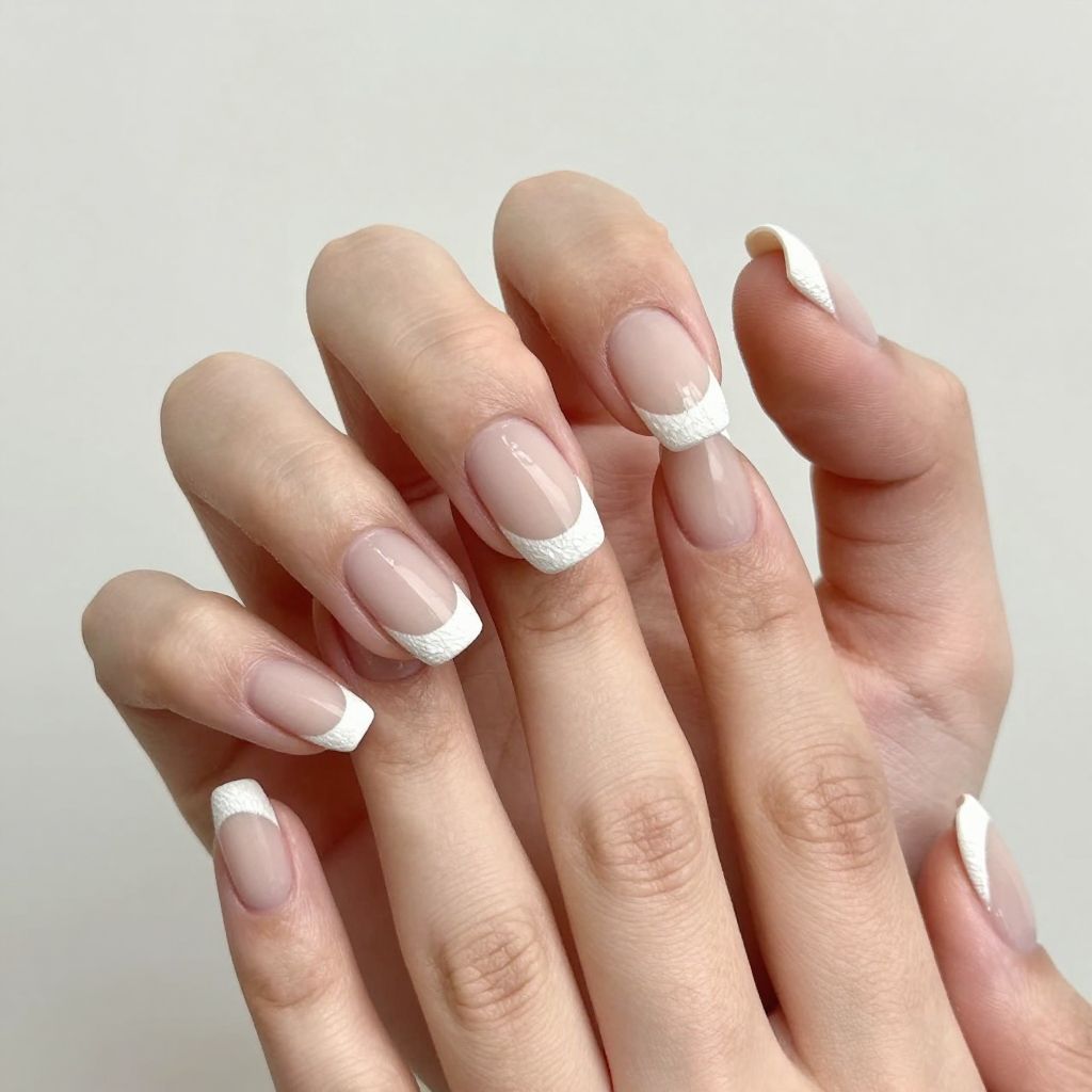 White Tip nail idea 13