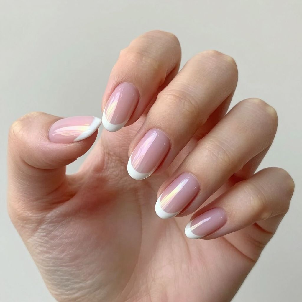 White Tip nail idea 14