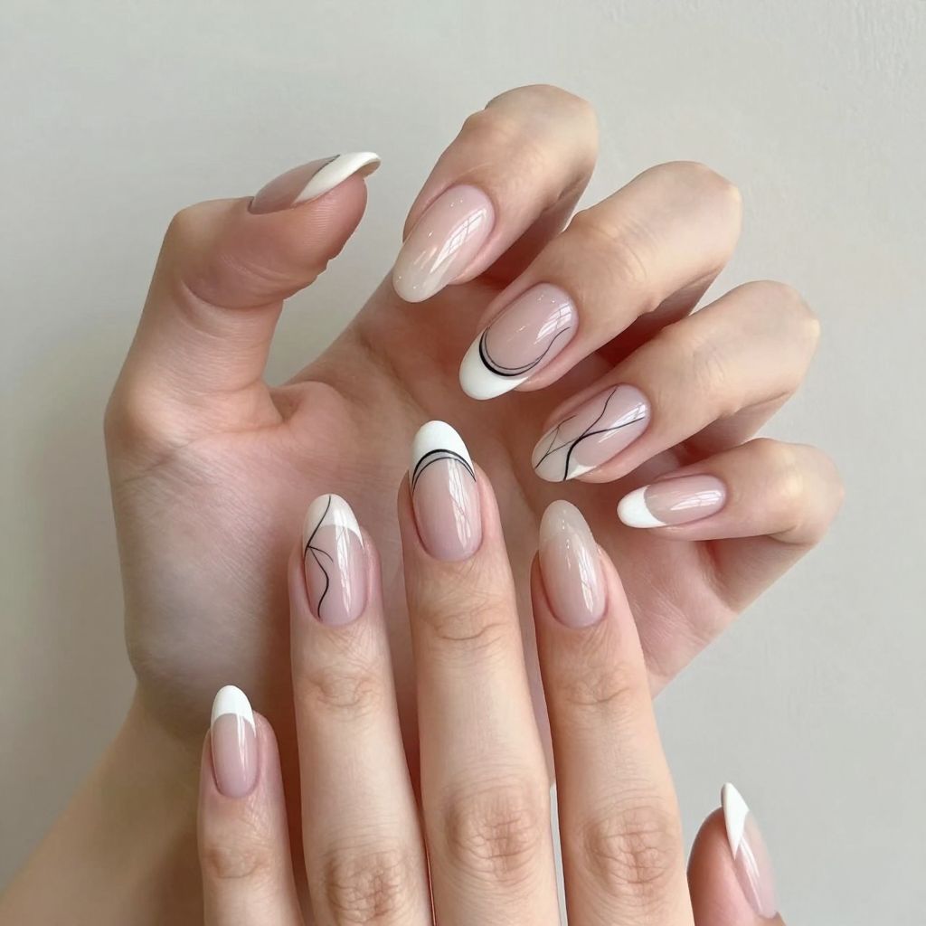 White Tip nail idea 15