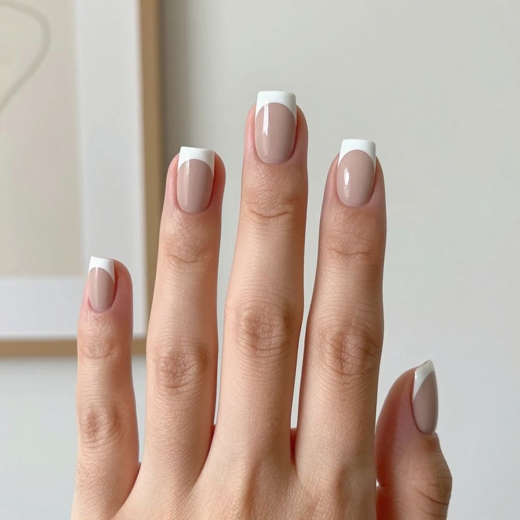 White Tip nail idea 2